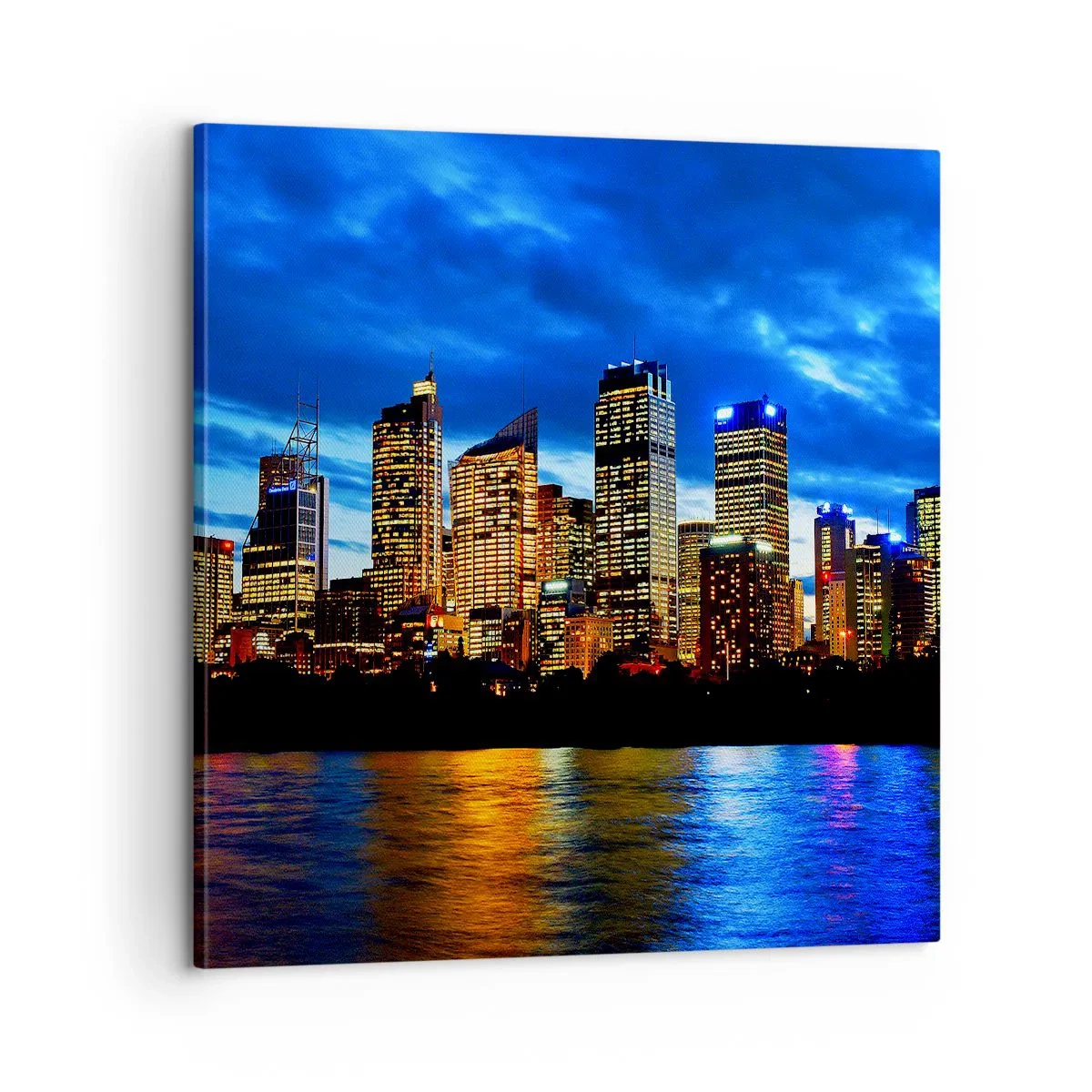 Tablou pe pânză - O noapte de lumini și culori - 60x60 cm