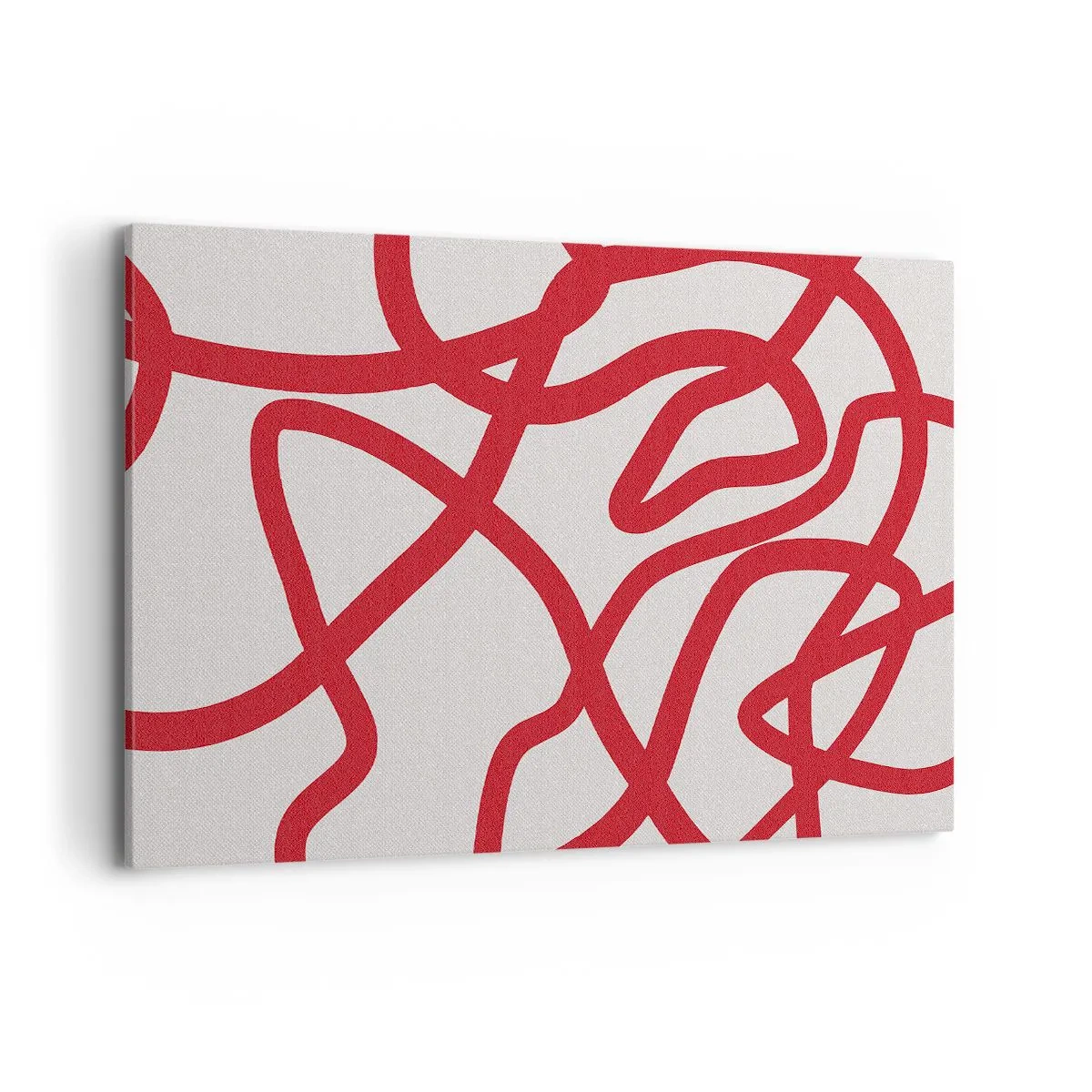 Tablou pe pânză - Roșu pe alb - 120x80 cm