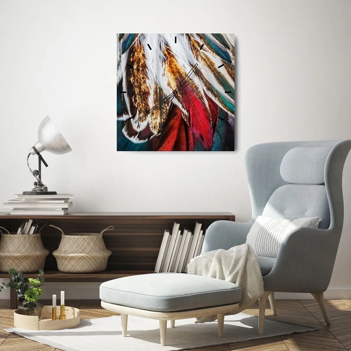 Ceas de perete - Ceas pe sticlă - Secretele zborului - 30x30 cm