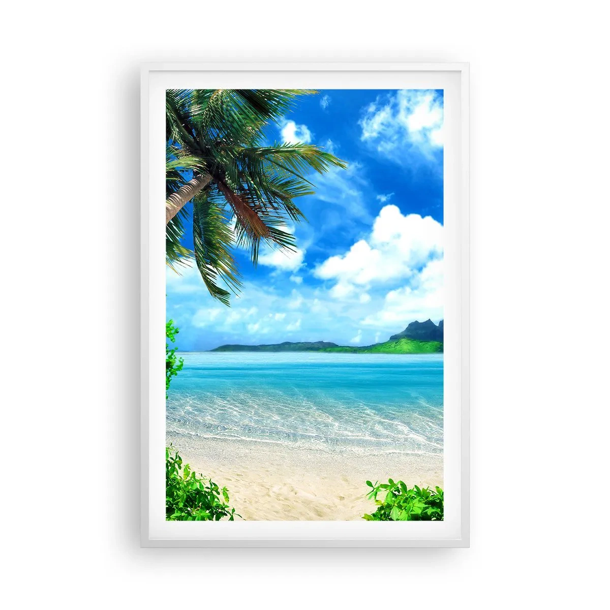 Poster în ramă albă - Azur de la tropice - 61x91 cm
