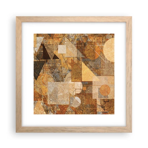 Poster în ramă de stejar deschis - Studiu cubist de bronz - 30x30 cm