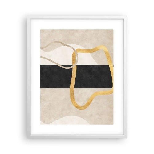 Poster în ramă albă - Forme înbuclite - 40x50 cm