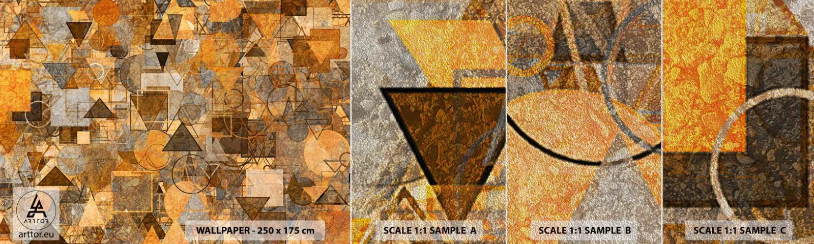 Mostră tapet Premium Sand - Lumea băgată în formă - Abstracția, Bucată, Model modern - 100x30 cm