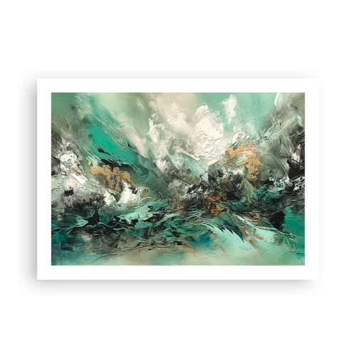 Poster - Fierbere negru-smarald - 70x50 cm