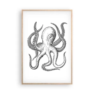 Poster în ramă de stejar deschis - Dansând cu valurile - 61x91 cm