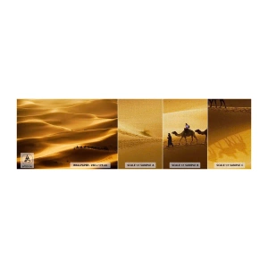 Mostră tapet Premium Canvas - Caravana pe valurile deșertului - Peisaj, Africa, Deşert - 100x30 cm