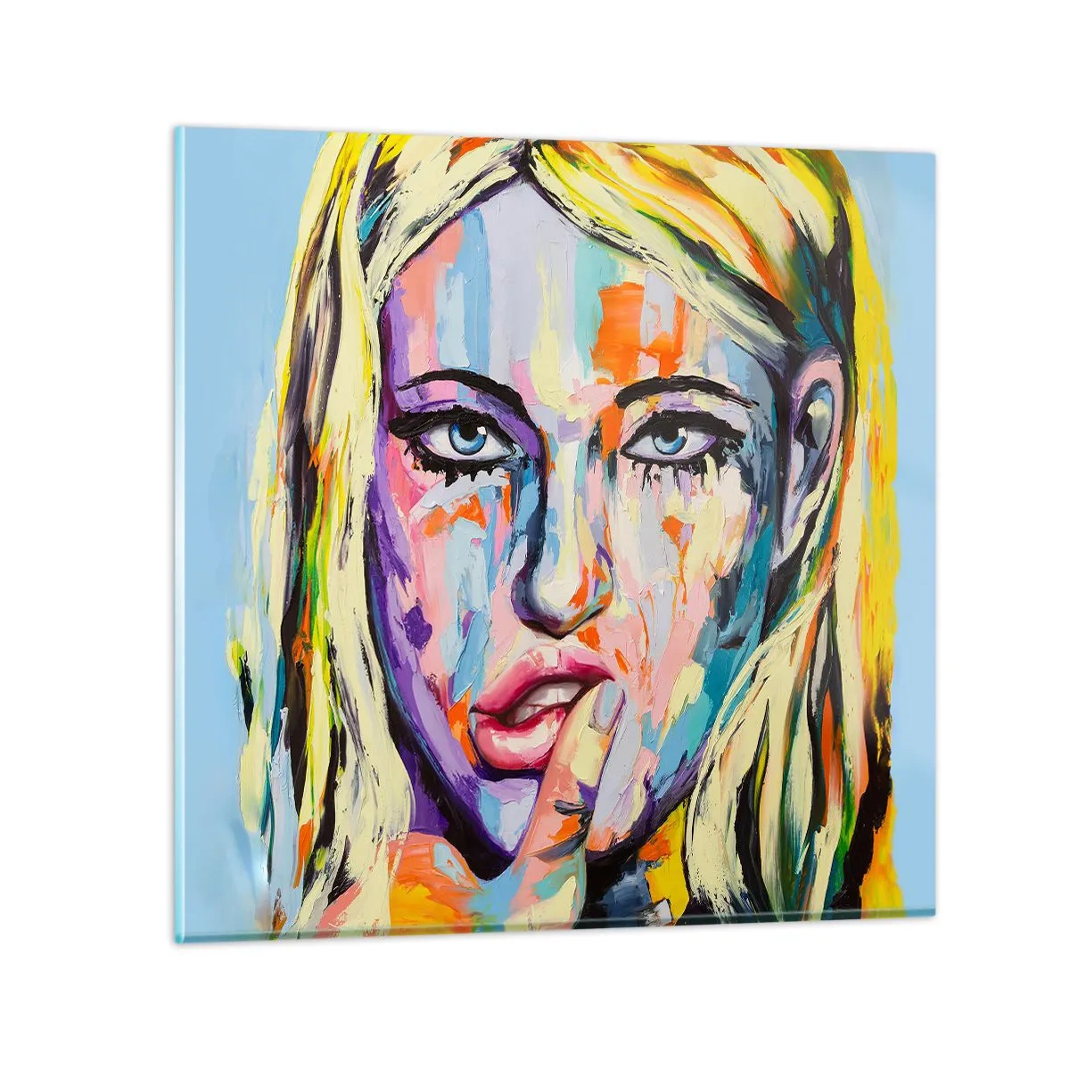 Tablou pe sticlă - Privește-o drept în ochi - 30x30 cm