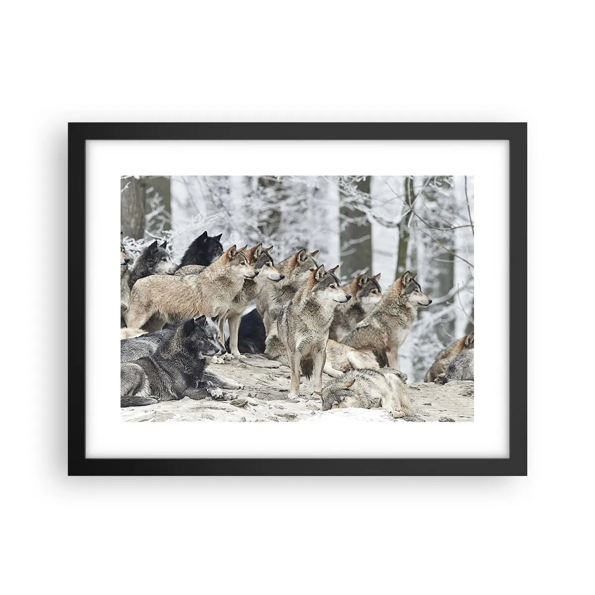 Poster în ramă neagră - Familie și prieteni - 40x30 cm