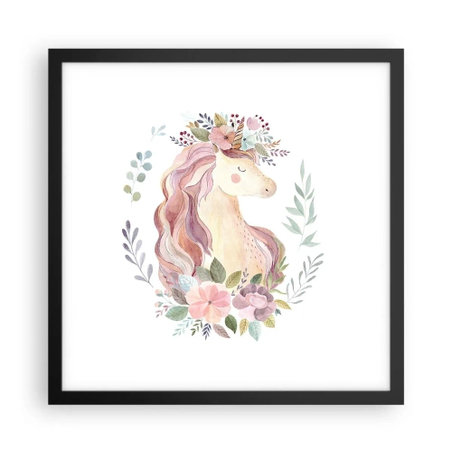 Poster în ramă neagră - O invitație în lumea basmelor - 40x40 cm