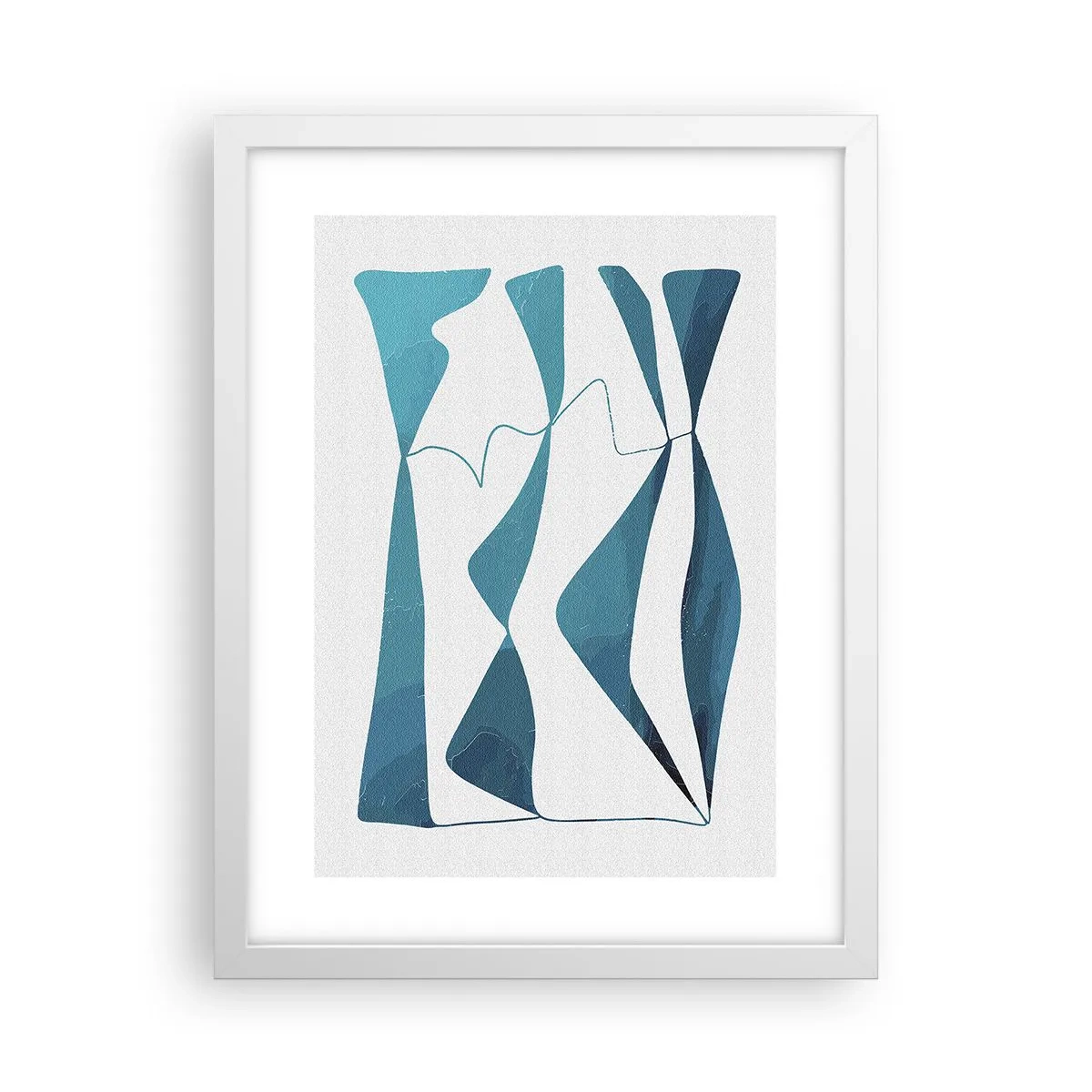 Poster în ramă albă - Abstracție: relație turcoaz - 30x40 cm