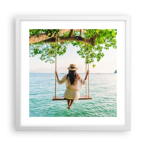 Poster în ramă albă - Viața este frumoasă - 40x40 cm