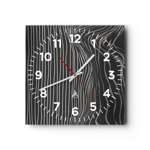 Ceas de perete - Ceas pe sticlă - Ritm și accent - 30x30 cm