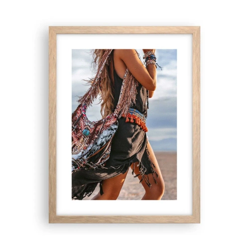 Poster în ramă de stejar deschis - Iubita șamanului - 30x40 cm