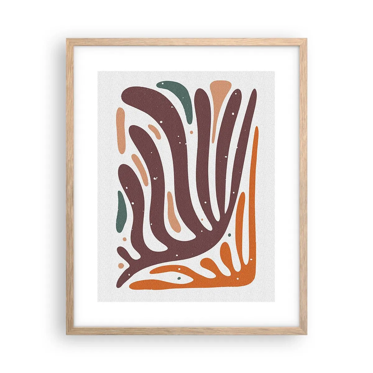 Poster în ramă de stejar deschis - Compoziție organică radială - 40x50 cm