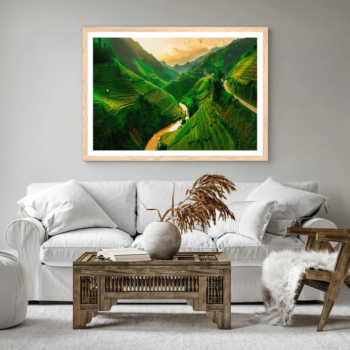 Poster în ramă de stejar deschis - Valea vietnameză - 40x30 cm