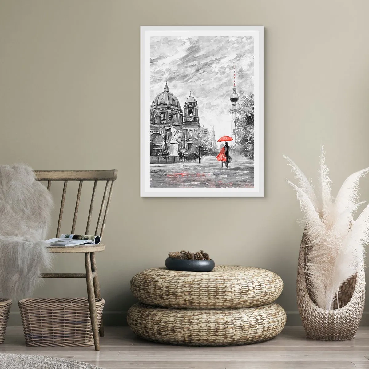 Poster în ramă albă - Reuniune în Berlin - 61x91 cm