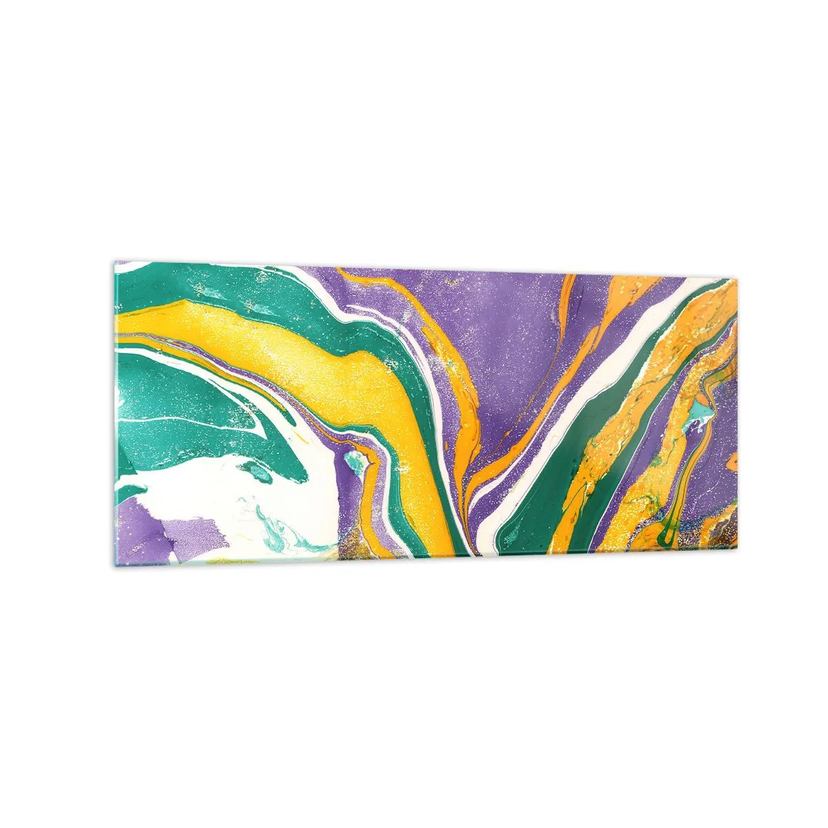 Tablou pe sticlă - Valuri de culoare - 120x50 cm