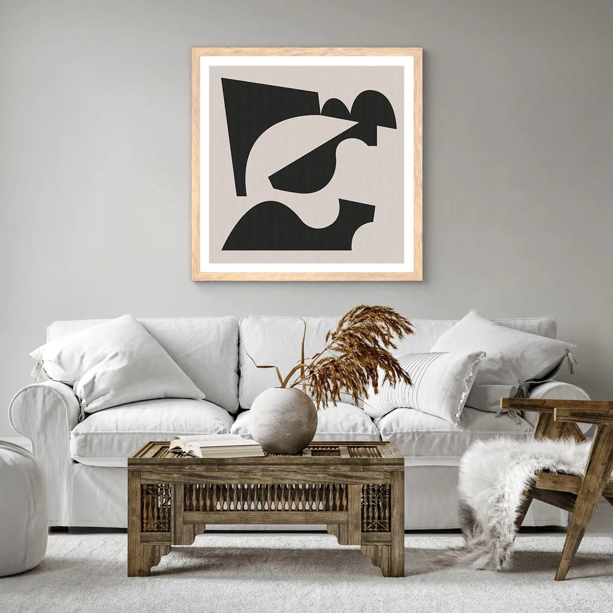 Poster în ramă de stejar deschis - Pentru autoasamblare - 60x60 cm