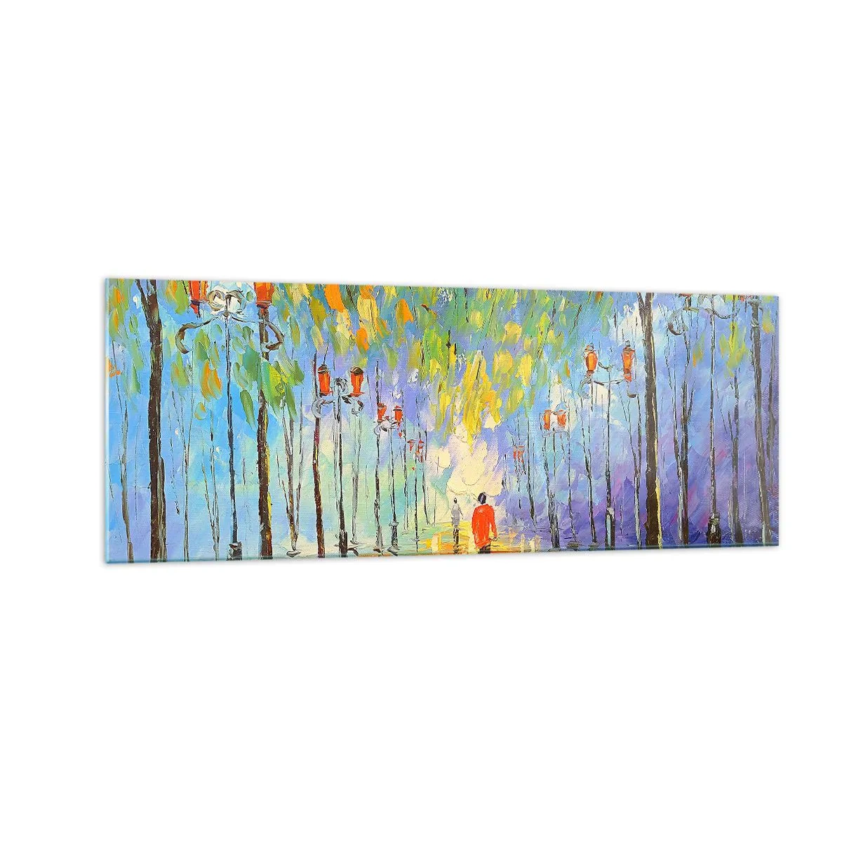 Tablou pe sticlă - Cântecul de noapte al ploii - 140x50 cm