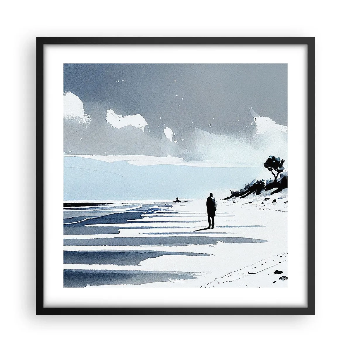 Poster în ramă neagră - Singuratic - 50x50 cm