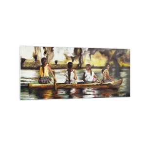 Tablou pe sticlă - Într-un paradis polinezian - 120x50 cm