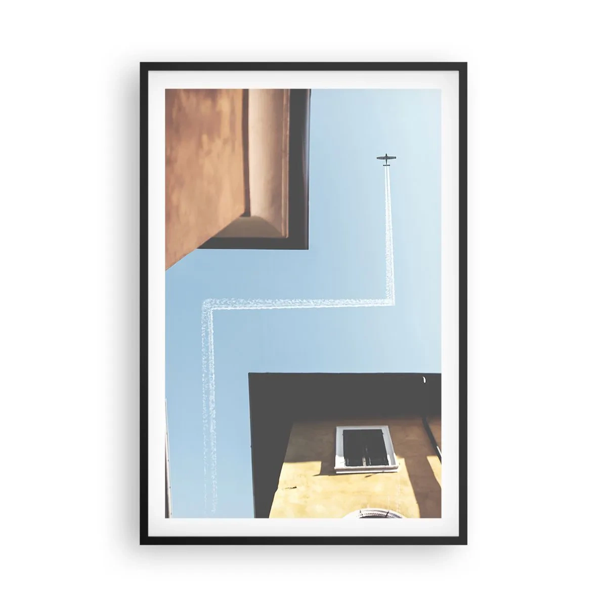 Poster în ramă neagră - Deasupra labirintului urban - 61x91 cm