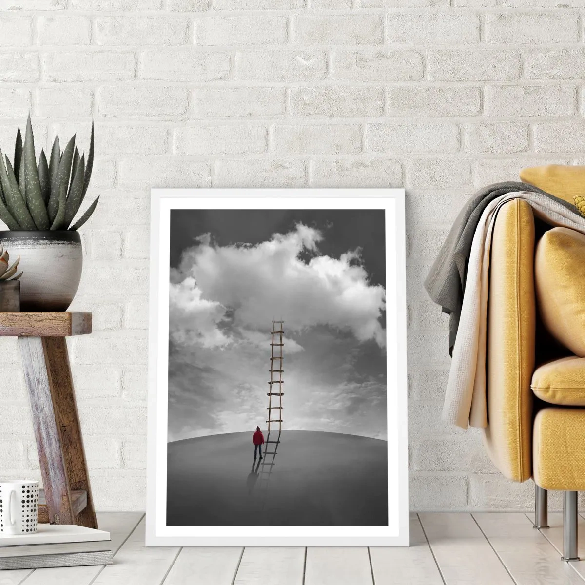 Poster în ramă albă - Orice este posibil - 70x100 cm