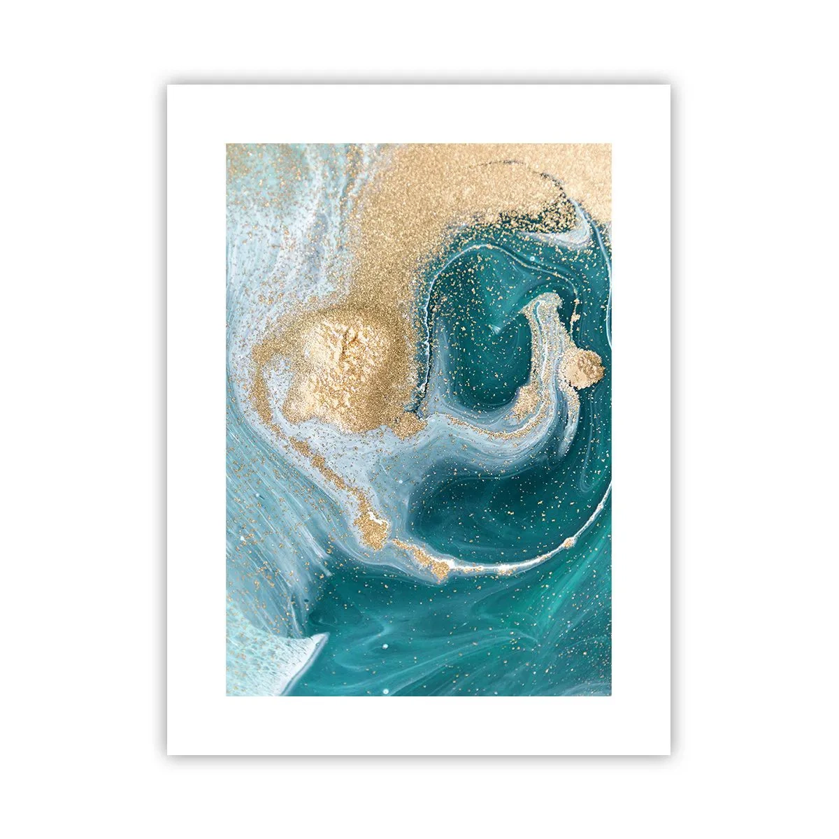 Poster - Vârtej de aur și turcoaz - 30x40 cm