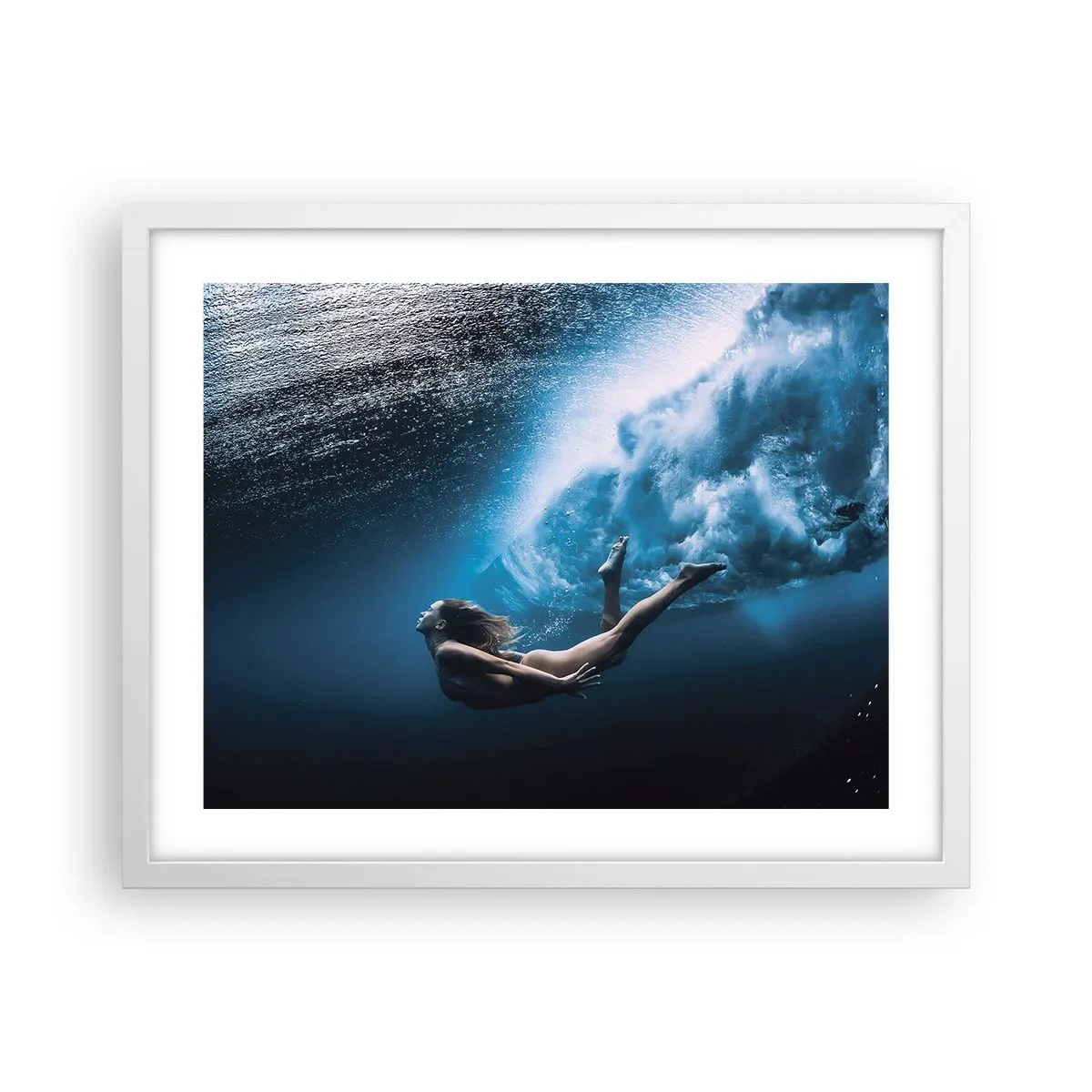 Poster în ramă albă - Sirena modernă - 50x40 cm