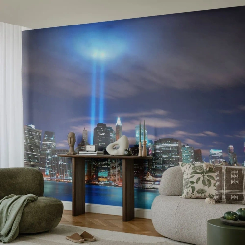 Tapet Premium Canvas - Întinde-te spre cer cu lumină - Oraș, New York, Arhitectură - 500x350 cm