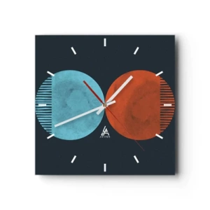 Ceas de perete - Ceas pe sticlă - Doar geometrie? - 30x30 cm