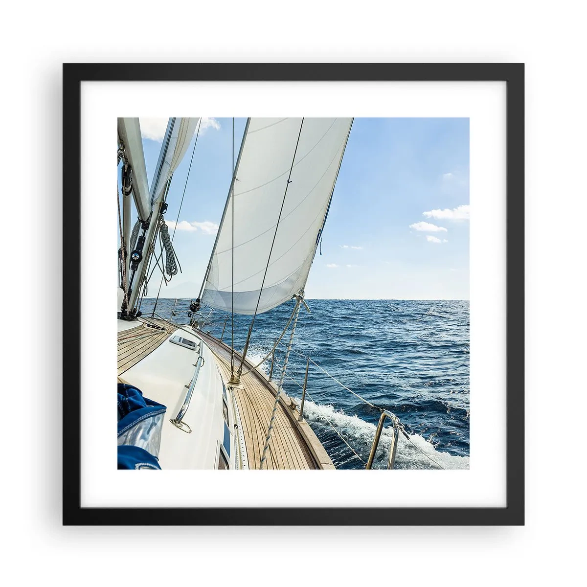 Poster în ramă neagră - Ahoy aventura - 40x40 cm
