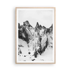 Poster în ramă de stejar deschis - Amenințarea crestei de granit - 70x100 cm