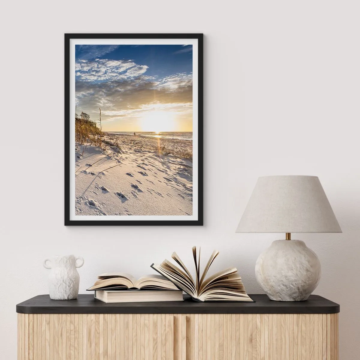 Poster în ramă neagră - Invitație la o plimbare - 61x91 cm
