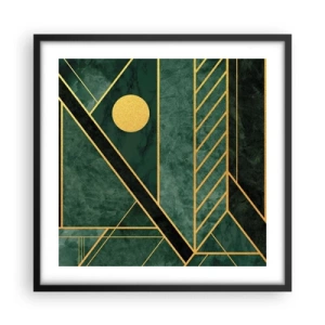 Poster în ramă neagră - Dinamica aurului și a azurului - 50x50 cm