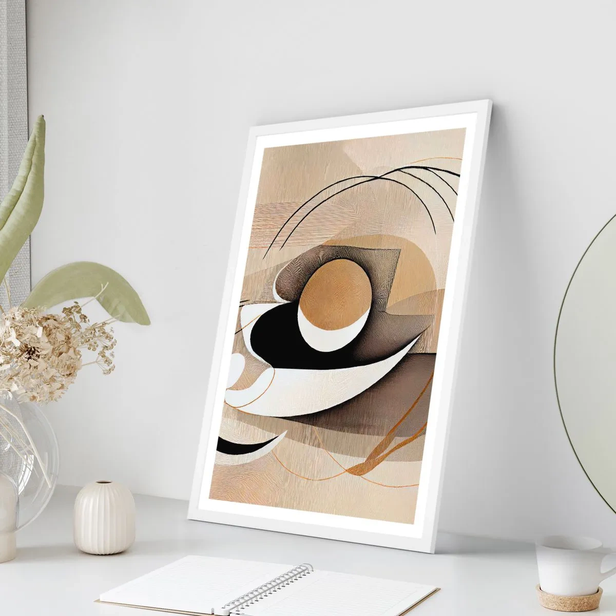 Poster în ramă albă - Compoziție - nucleu - 70x100 cm