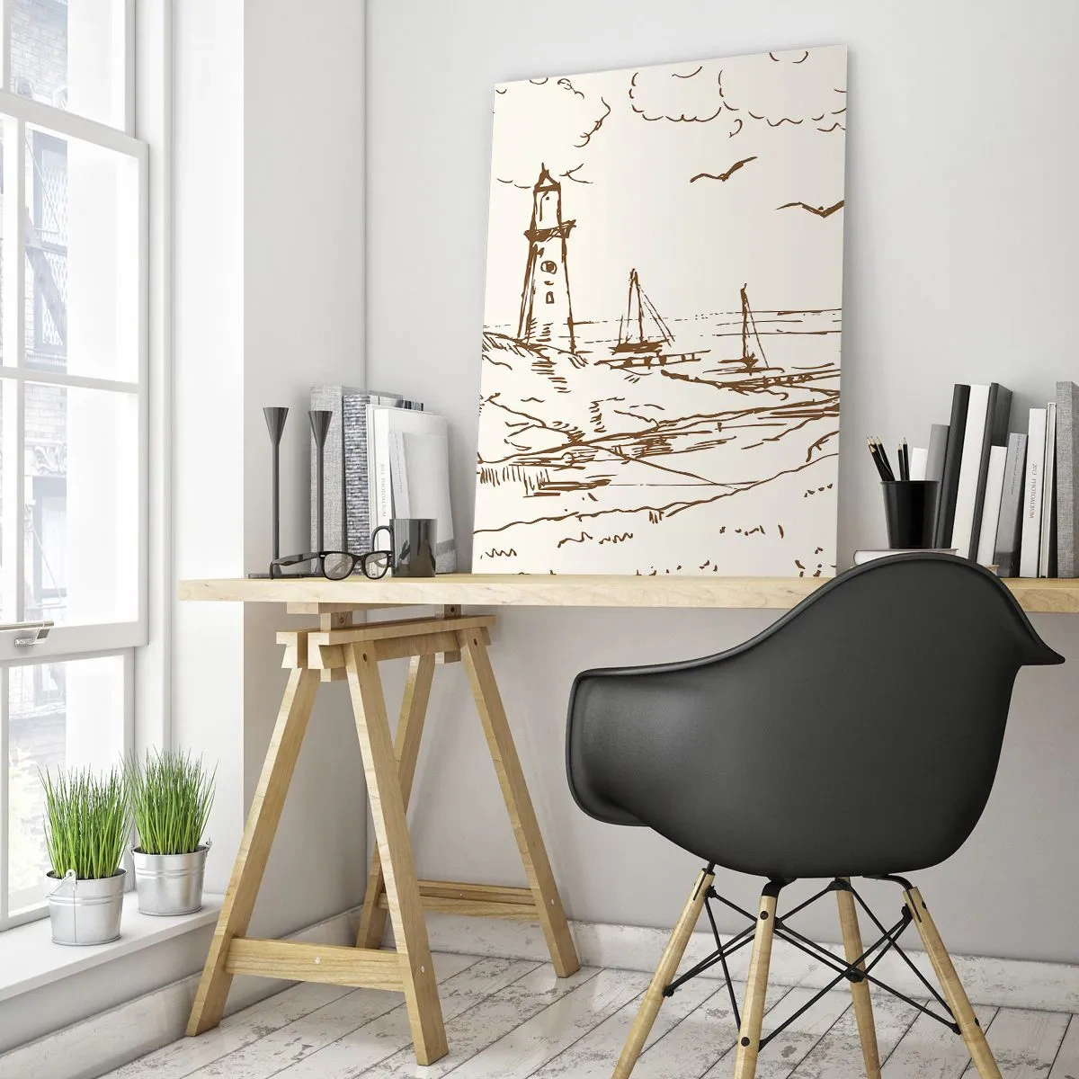 Tablou pe sticlă - Schiță de amintiri de vară - 50x70 cm