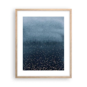 Poster în ramă de stejar deschis - Compoziție - faze albastre - 40x50 cm