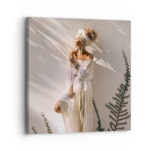 Tablou pe pânză - Soarele și fata - 30x30 cm