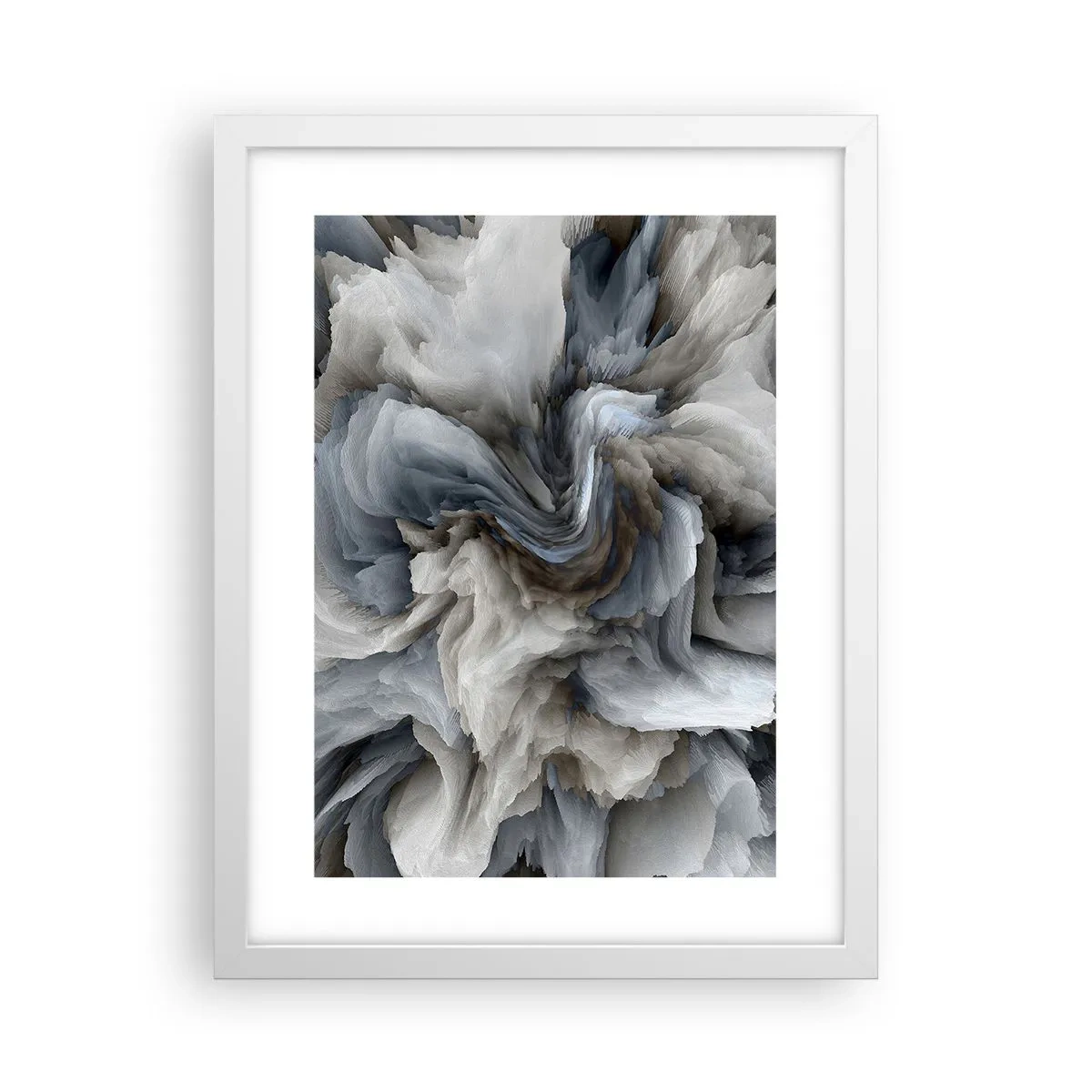 Poster în ramă albă - Piatră și floare - 30x40 cm