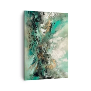 Tablou pe pânză - Fierbere negru-smarald - 50x70 cm