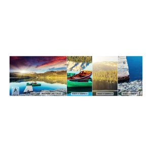 Mostră de Tapet Standard Eco - Spre o apă netedă ca o oglindă - Peisaj, Munţi, pădure - 100x30 cm