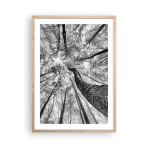 Poster în ramă de stejar deschis - Cursa spre lumină - 50x70 cm