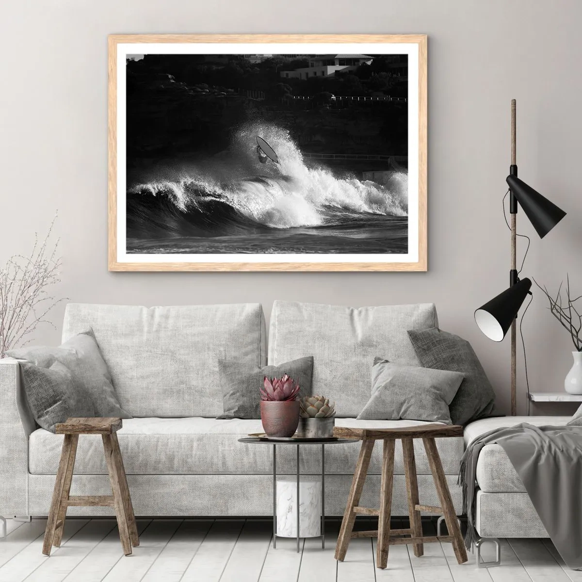 Poster în ramă de stejar deschis - Provocare acceptată! - 100x70 cm