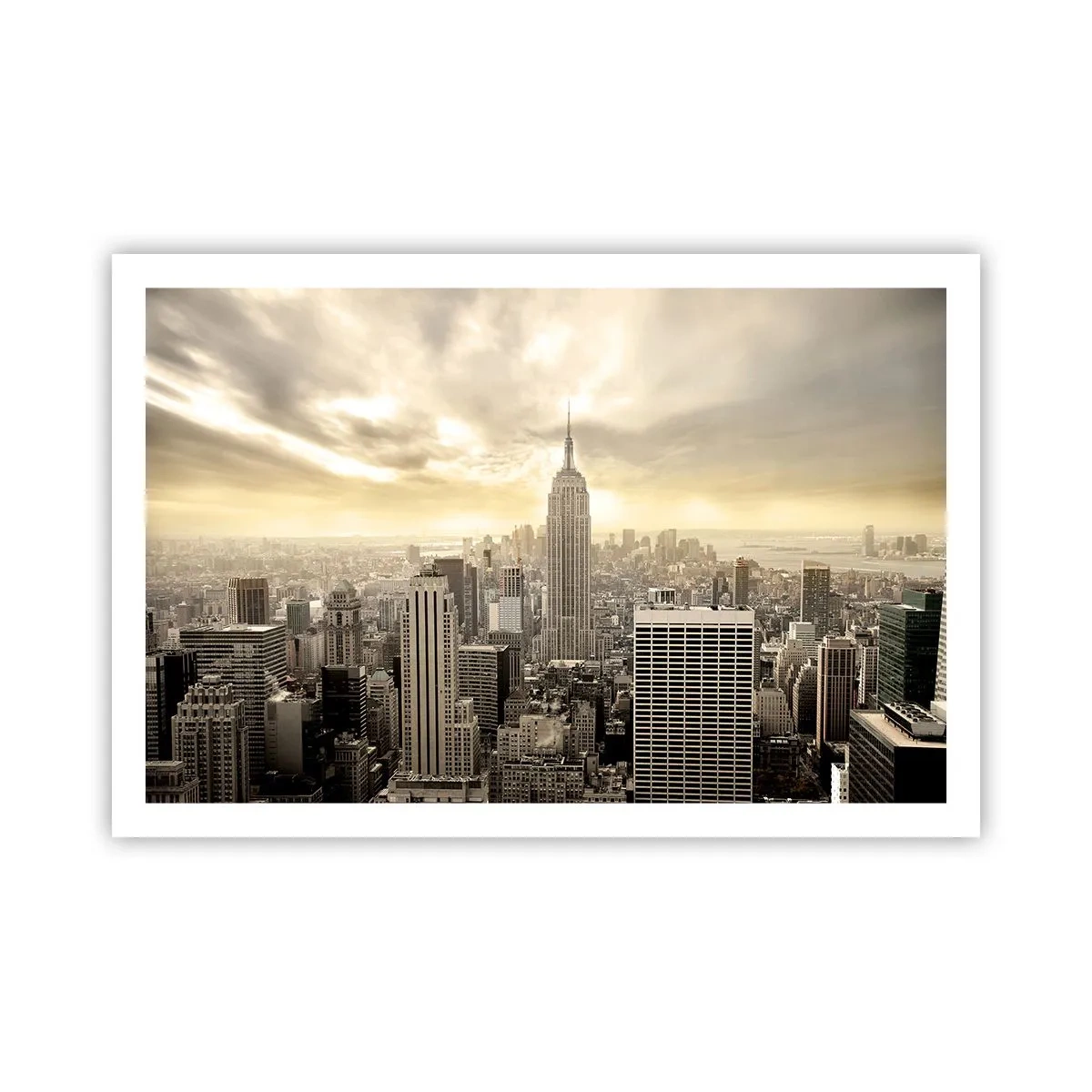 Poster - New York țesut din gri - 91x61 cm