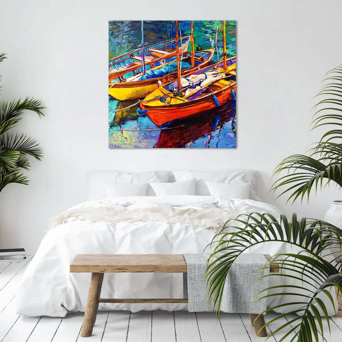 Tablou pe pânză - Pe o apă plină de culoare - 60x60 cm