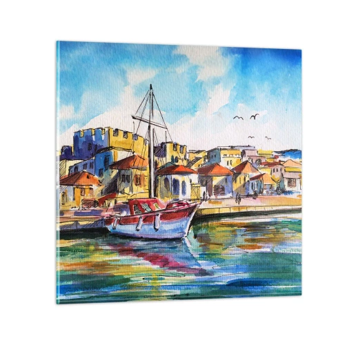 Tablou pe sticlă - Curcubeu după-amiază - 30x30 cm