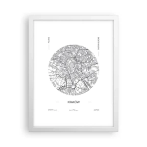 Poster în ramă albă - Anatomia Cracoviei - 30x40 cm