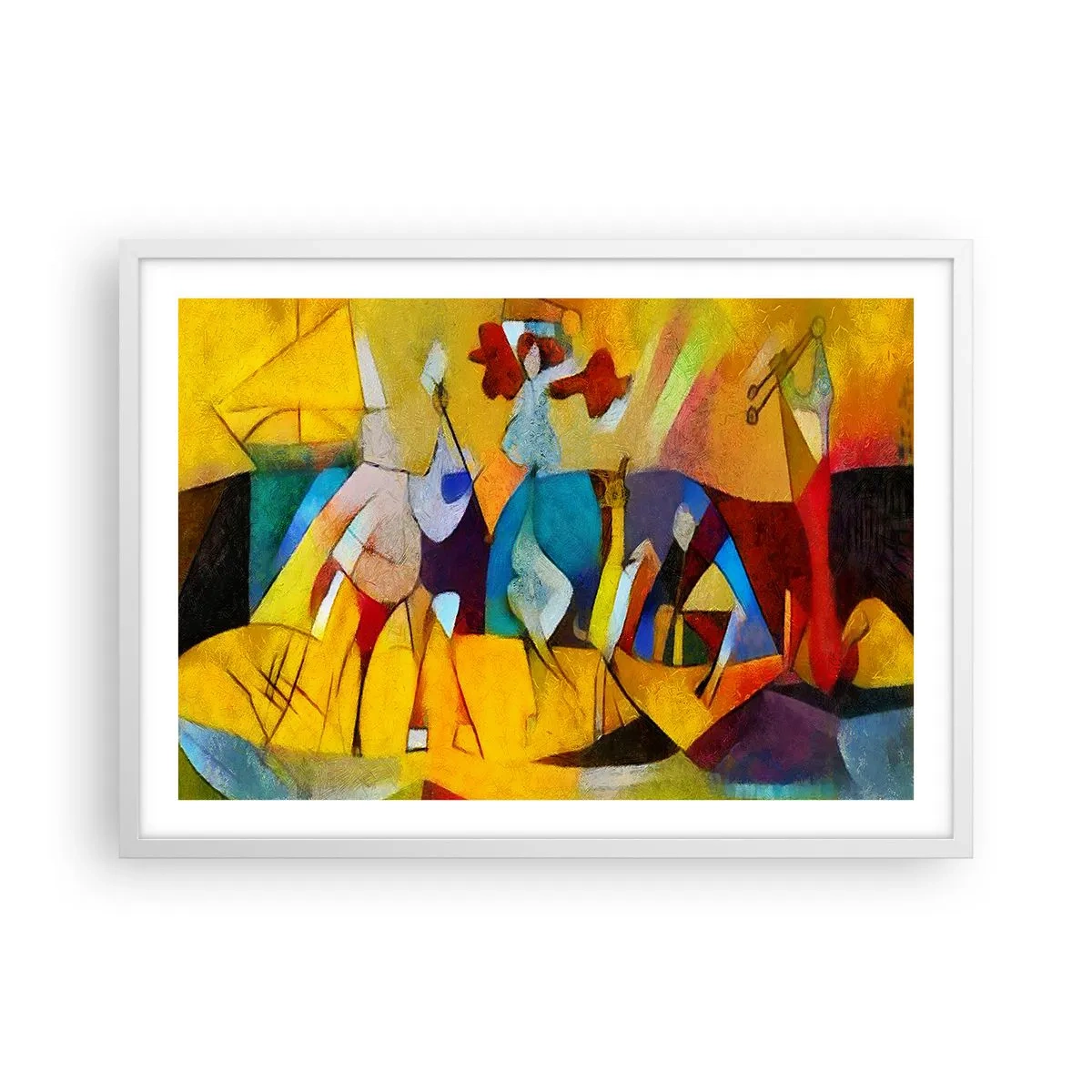 Poster în ramă albă - Soare - viață - bucurie - 70x50 cm