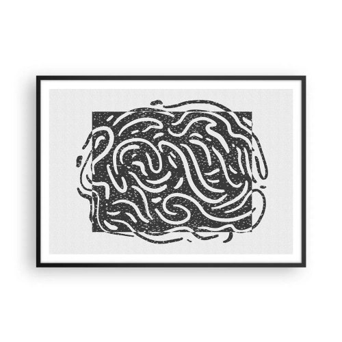 Poster în ramă neagră - Abstracție: dansul bucuriei - 100x70 cm